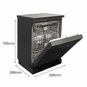 GPLUS 16 Place Settings Dishwasher | 360 degree Spray Arms (5 Jet Spray Showers) | 12L Water Consumption | Color-Black