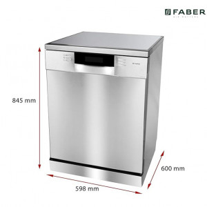 Faber 14 Place Settings Dishwasher ( FFSD 8PR 14S, Silver, Power 3D Wash for Tough Stains, Silent operation )