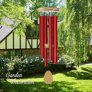 BIG wind chimes for home positive energy items for good luck (red)